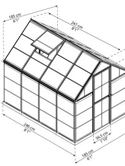 Canopia® By Palram Harmony™ Greenhouse, 6' 12 Canopia® By Palram Harmony™ Greenhouse, 6' -The Garden Shed Store 8588022 11V tif