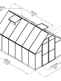 Canopia® By Palram Essence™ Greenhouse, 8' X 12' -The Garden Shed Store 8591356 18V jpg