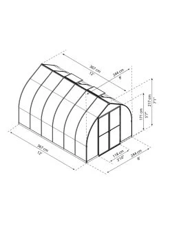 Canopia® By Palram Bella™ Greenhouse, 8' -The Garden Shed Store 8599338 04v
