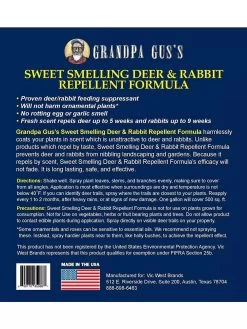 Grandpa Gus's Deer & Rabbit Repellent Spray -The Garden Shed Store 8612427 05V 3 4