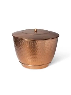Hammered Copper Hose Pot With Lid -The Garden Shed Store 8613311 5815
